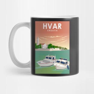 Hvar Croatia Minimal Retro City Travel Poster Mug